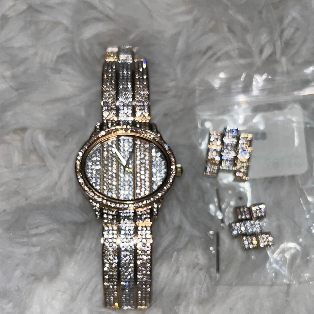 Crystal Tri Tone Watch